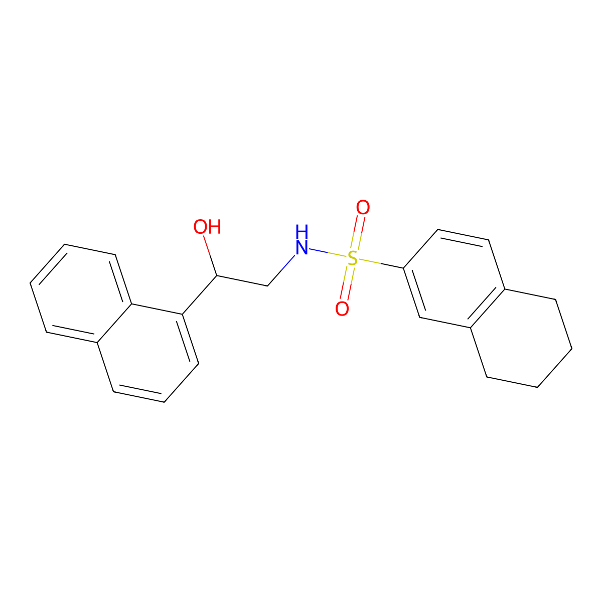 N-(2-hydroxy-2-(naphthalen-1-yl)ethyl)-5,6,7,8-tetrahydronaphthalene-2-sulfonamide molecular structure, CAS 1351585-36-8
