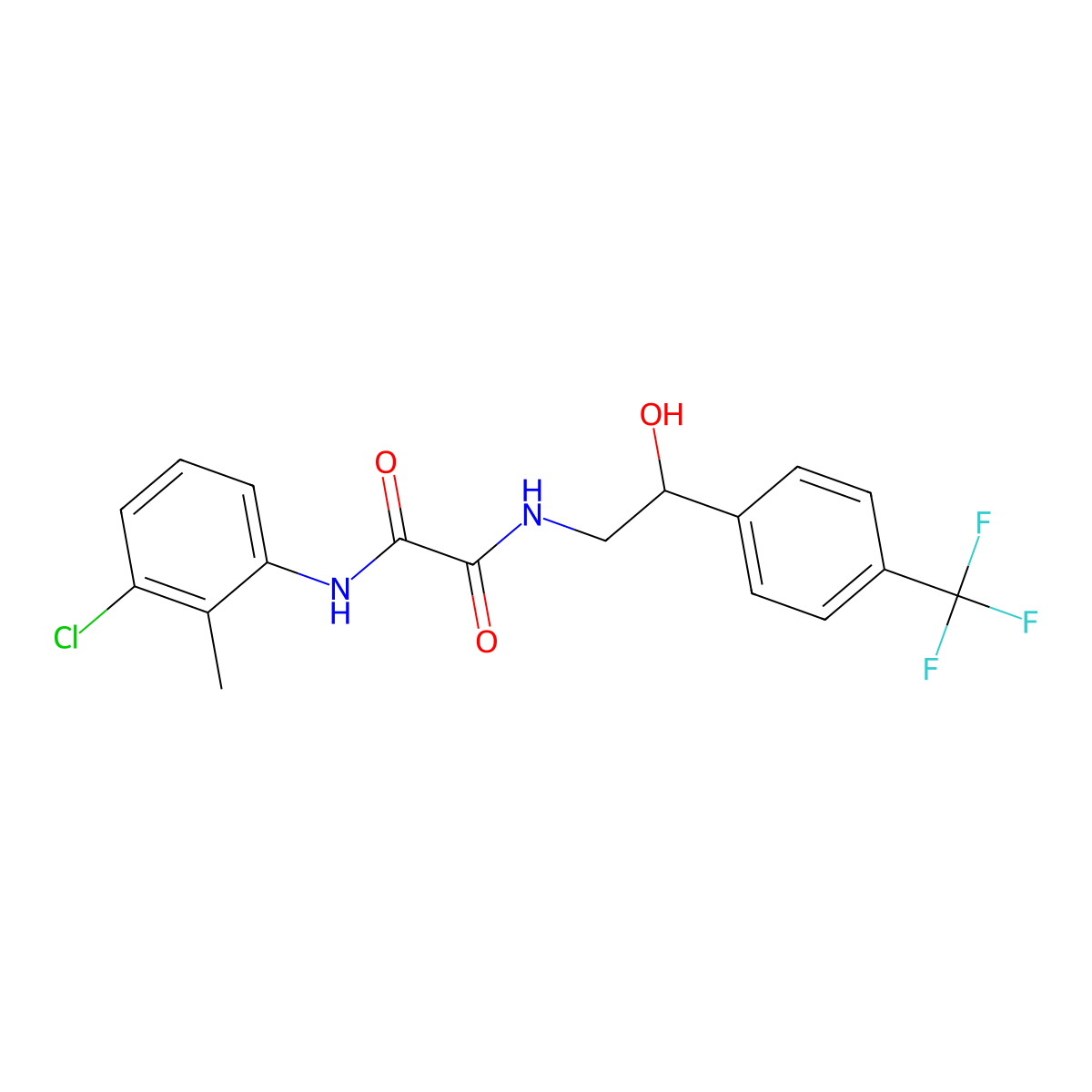 N1-(3-chloro-2-methylphenyl)-N2-(2-hydroxy-2-(4-(trifluoromethyl)phenyl)ethyl)oxalamide molecular structure, CAS 1351585-38-0