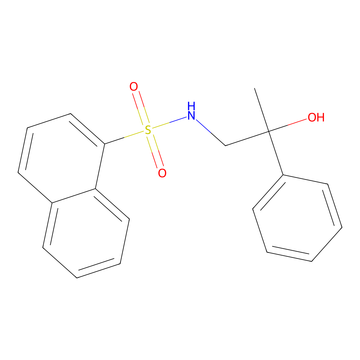 N-(2-hydroxy-2-phenylpropyl)naphthalene-1-sulfonamide molecular structure, CAS 1351585-44-8