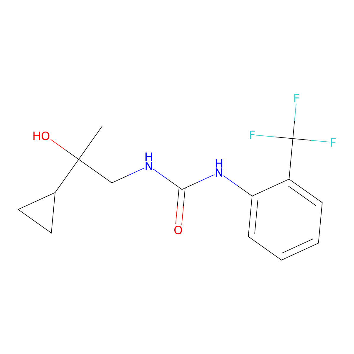 1-(2-Cyclopropyl-2-hydroxypropyl)-3-(2-(trifluoromethyl)phenyl)urea molecular structure, CAS 1351585-46-0