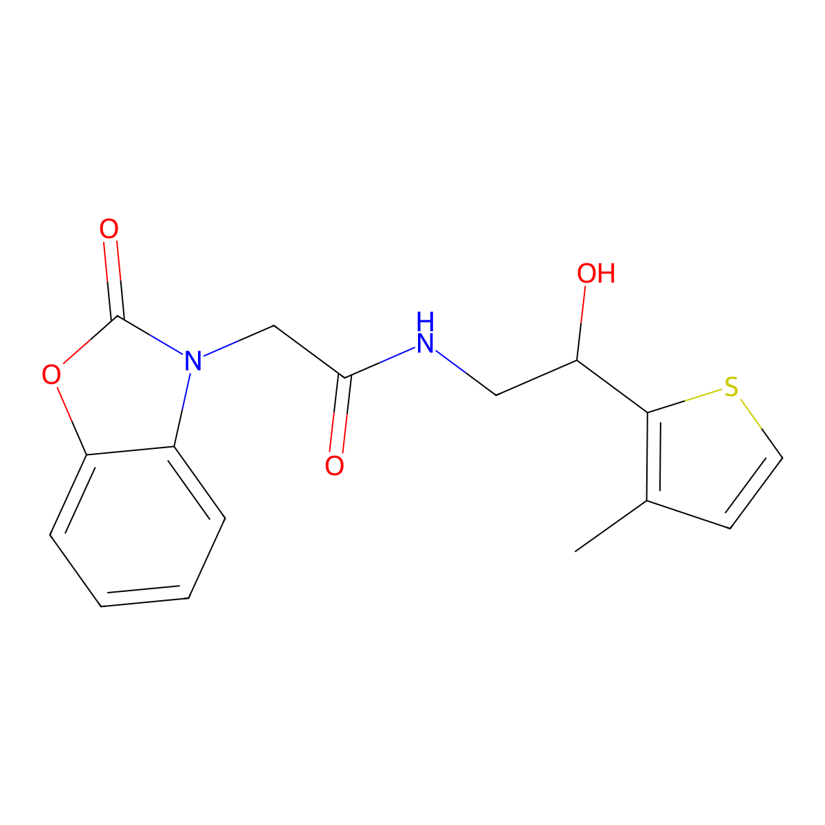 N-(2-hydroxy-2-(3-methylthiophen-2-yl)ethyl)-2-(2-oxobenzo[d]oxazol-3(2H)-yl)acetamide molecular structure, CAS 1351586-14-5