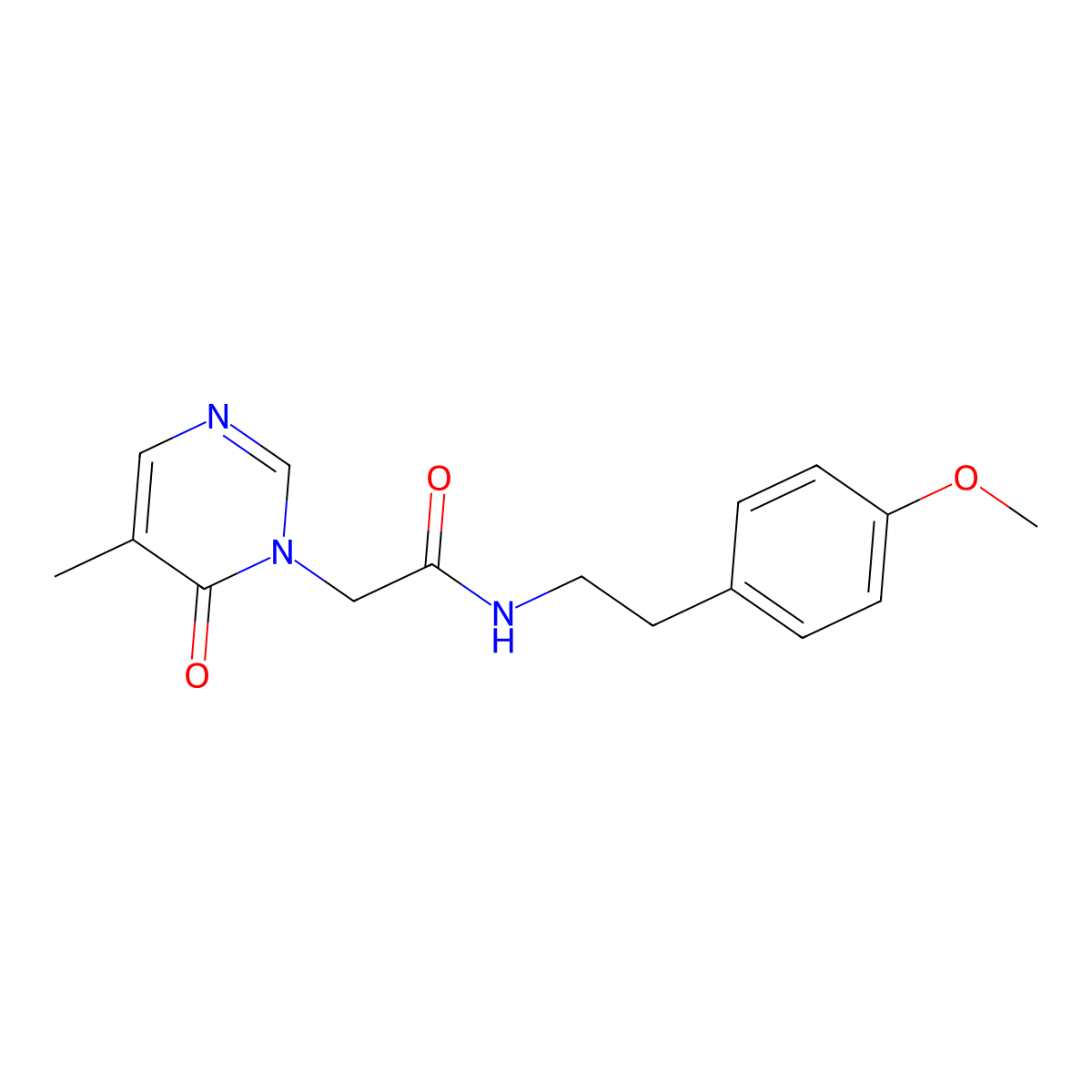 N-(4-methoxyphenethyl)-2-(5-methyl-6-oxopyrimidin-1(6H)-yl)acetamide molecular structure, CAS 1351586-17-8