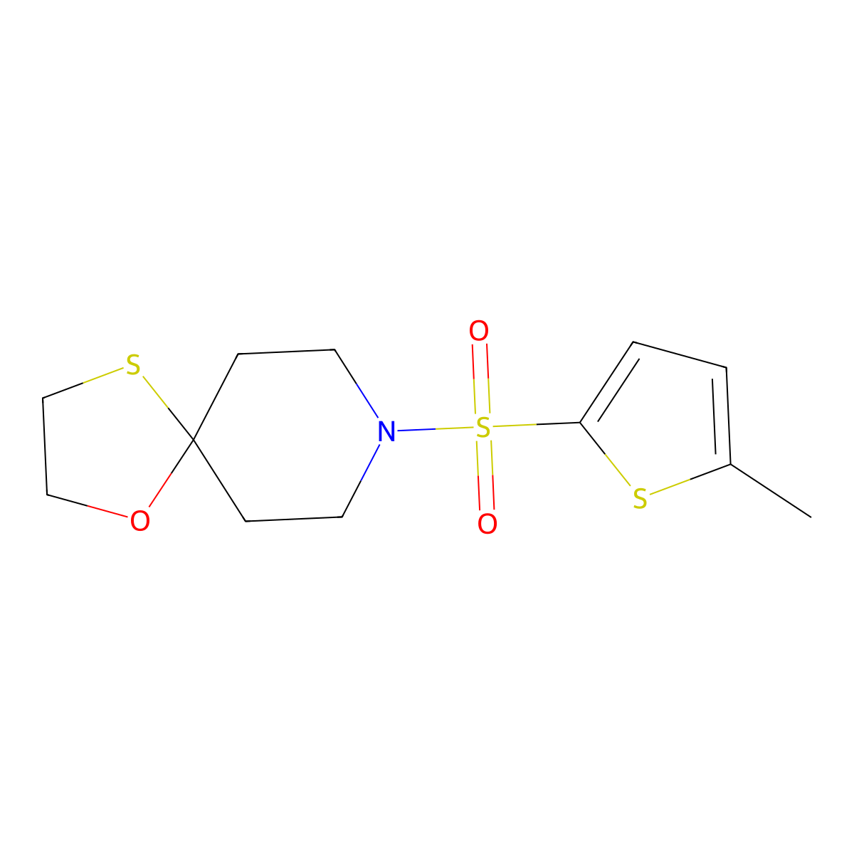 8-((5-Methylthiophen-2-yl)sulfonyl)-1-oxa-4-thia-8-azaspiro[4.5]decane molecular structure, CAS 1351586-23-6