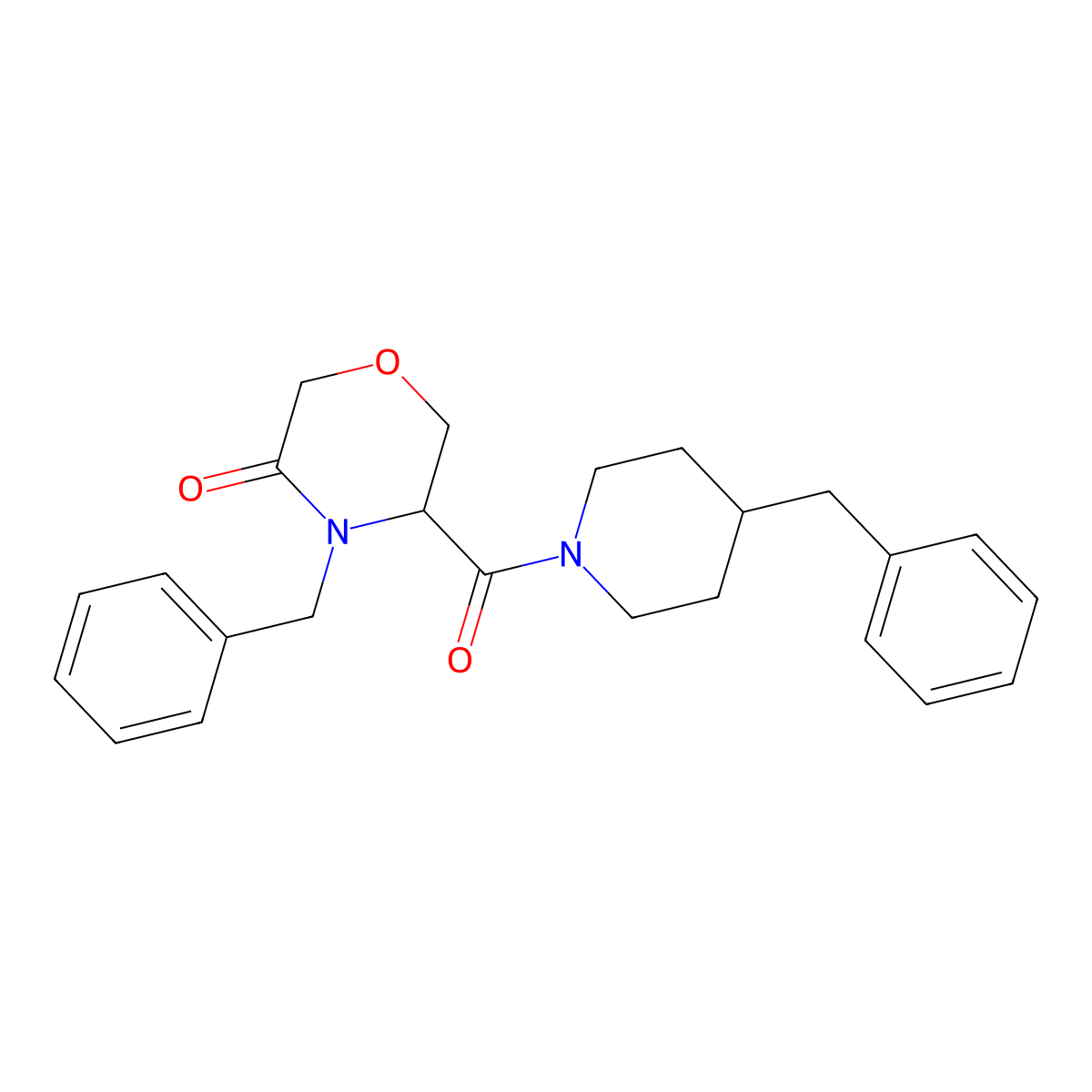 4-Benzyl-5-(4-benzylpiperidine-1-carbonyl)morpholin-3-one molecular structure, CAS 1351586-29-2