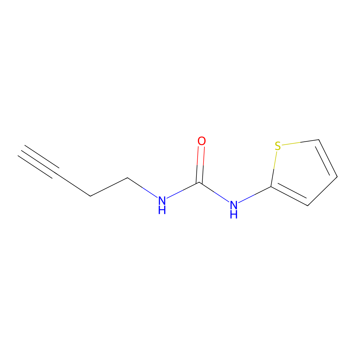 1-(But-3-yn-1-yl)-3-(thiophen-2-yl)urea molecular structure, CAS 1351586-37-2