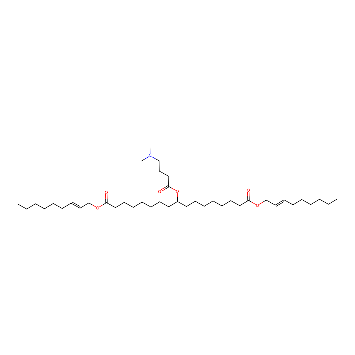 di((Z)-non-2-en-1-yl) 9-((4-(dimethylamino)butanoyl)oxy)heptadecanedioate molecular structure, CAS 1351586-50-9