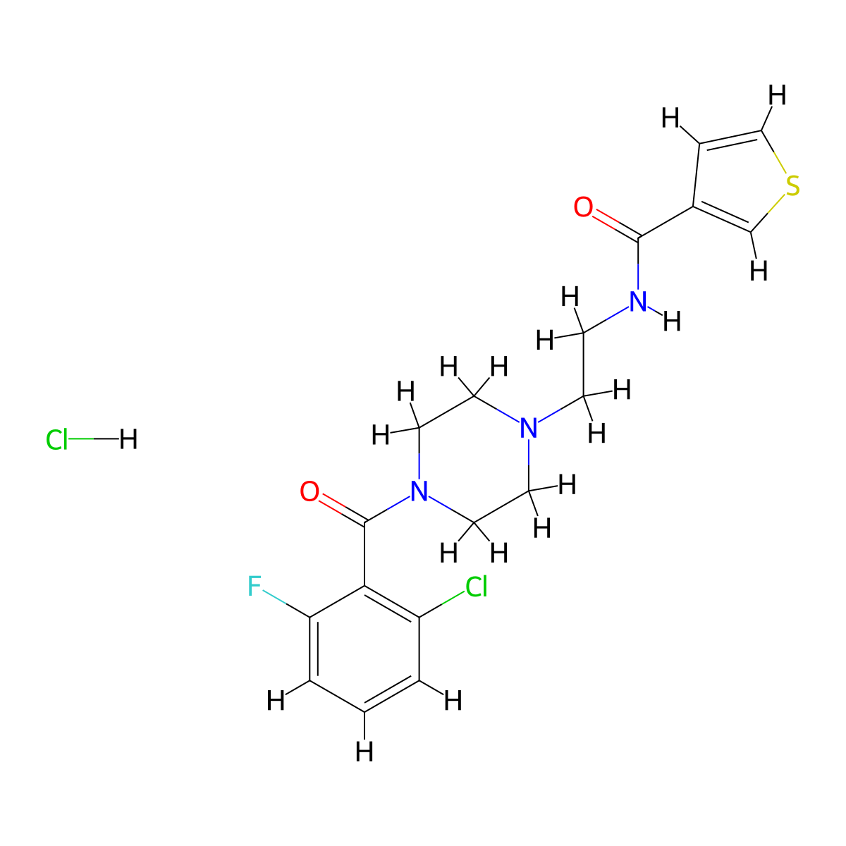 N-{2-[4-(2-Chloro-6-fluorobenzoyl)piperazin-1-YL]ethyl}thiophene-3-carboxamide hydrochloride molecular structure, CAS 1351586-68-9