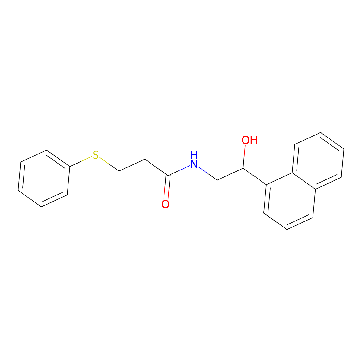 N-(2-hydroxy-2-(naphthalen-1-yl)ethyl)-3-(phenylthio)propanamide molecular structure, CAS 1351586-70-3