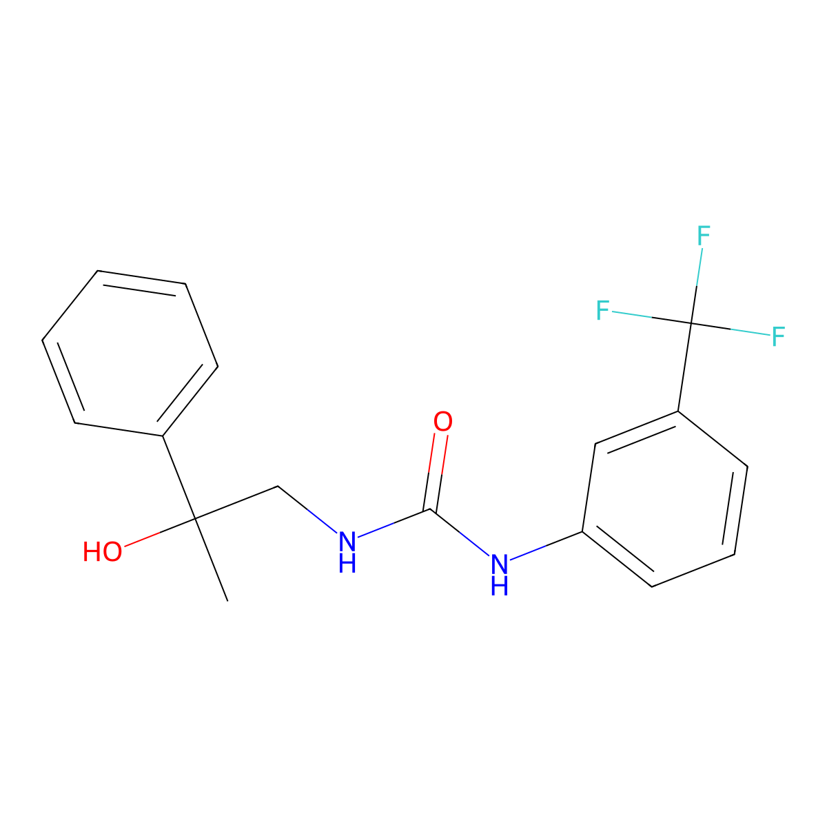 1-(2-Hydroxy-2-phenylpropyl)-3-[3-(trifluoromethyl)phenyl]urea molecular structure, CAS 1351586-73-6