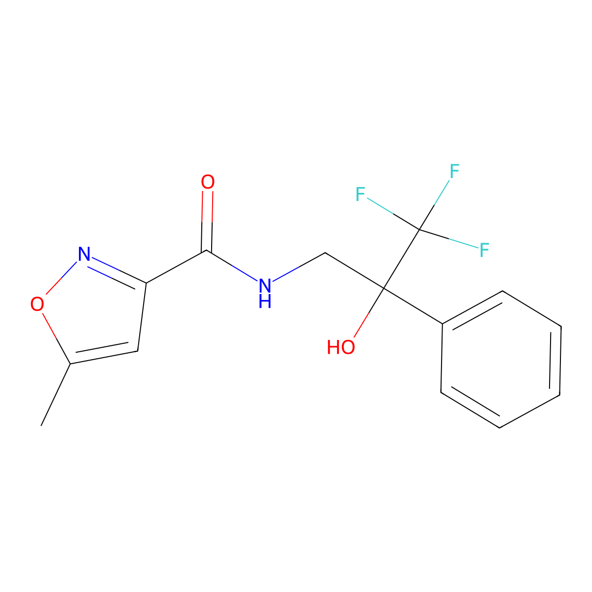 5-methyl-N-(3,3,3-trifluoro-2-hydroxy-2-phenylpropyl)isoxazole-3-carboxamide molecular structure, CAS 1351586-80-5