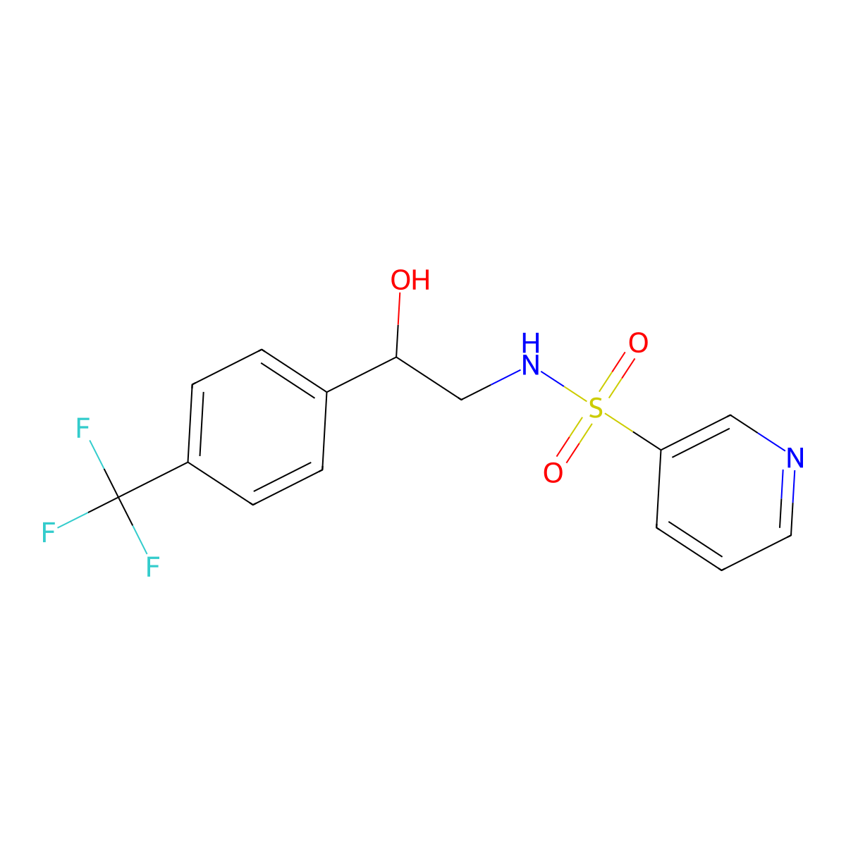 N-{2-hydroxy-2-[4-(trifluoromethyl)phenyl]ethyl}pyridine-3-sulfonamide molecular structure, CAS 1351587-03-5