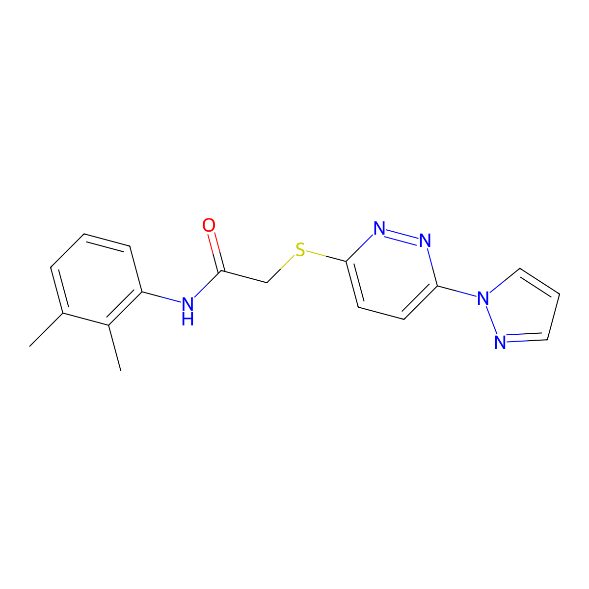2-((6-(1H-pyrazol-1-yl)pyridazin-3-yl)thio)-N-(2,3-dimethylphenyl)acetamide molecular structure, CAS 1351587-04-6