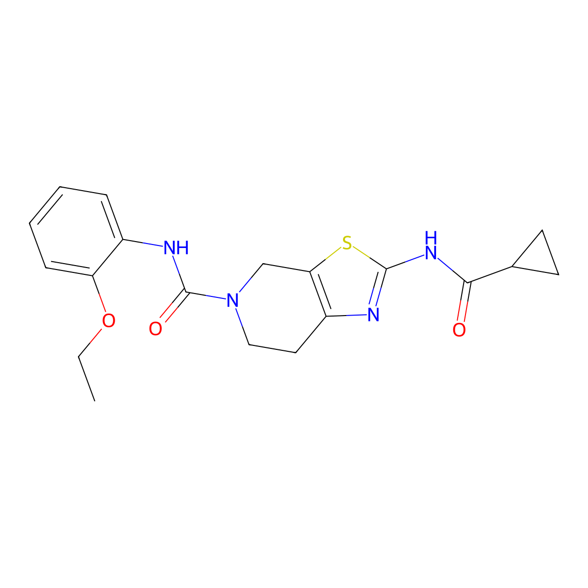 2-(cyclopropanecarboxamido)-N-(2-ethoxyphenyl)-6,7-dihydrothiazolo[5,4-c]pyridine-5(4H)-carboxamide molecular structure, CAS 1351587-15-9
