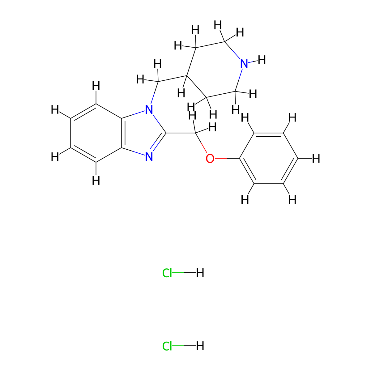 2-(phenoxymethyl)-1-(piperidin-4-ylmethyl)-1H-benzo[d]imidazole dihydrochloride molecular structure, CAS 1351587-24-0