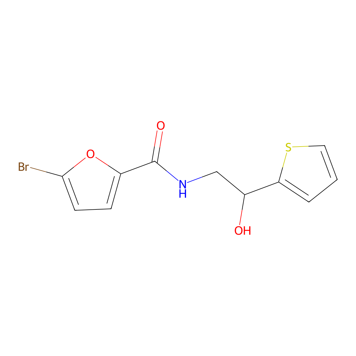 5-bromo-N-[2-hydroxy-2-(thiophen-2-yl)ethyl]furan-2-carboxamide molecular structure, CAS 1351587-29-5