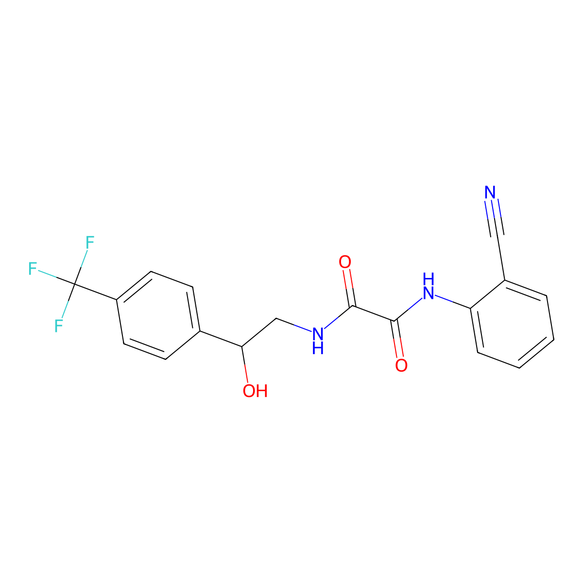 N1-(2-cyanophenyl)-N2-(2-hydroxy-2-(4-(trifluoromethyl)phenyl)ethyl)oxalamide molecular structure, CAS 1351587-30-8
