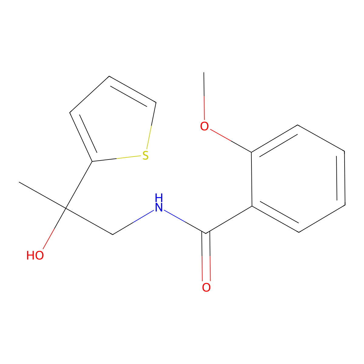 N-[2-hydroxy-2-(thiophen-2-yl)propyl]-2-methoxybenzamide molecular structure, CAS 1351587-56-8