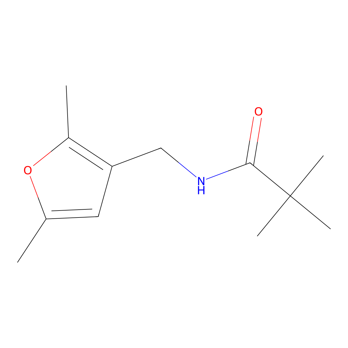 N-[(2,5-dimethylfuran-3-yl)methyl]-2,2-dimethylpropanamide molecular structure, CAS 1351587-66-0