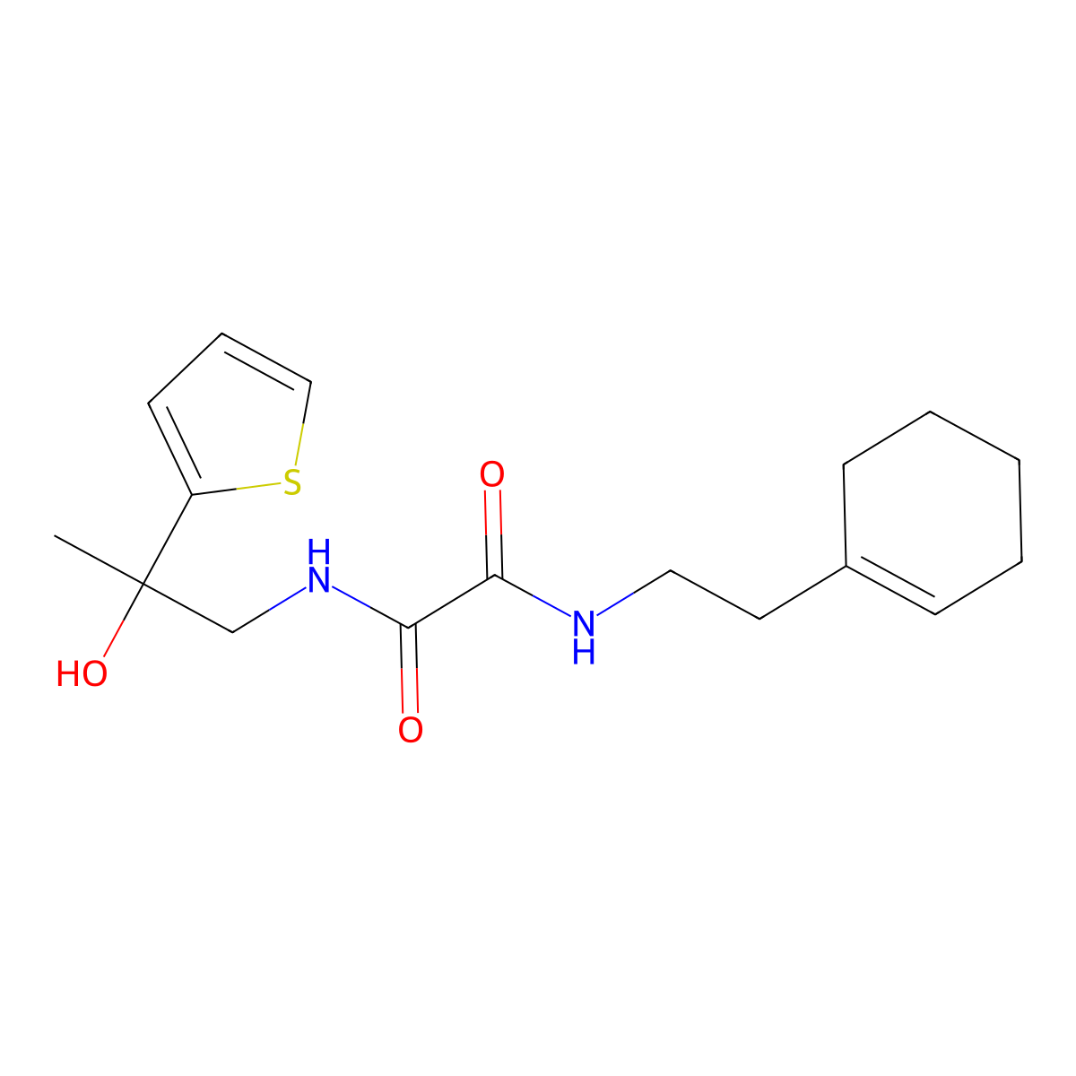 N1-(2-(cyclohex-1-en-1-yl)ethyl)-N2-(2-hydroxy-2-(thiophen-2-yl)propyl)oxalamide molecular structure, CAS 1351587-70-6