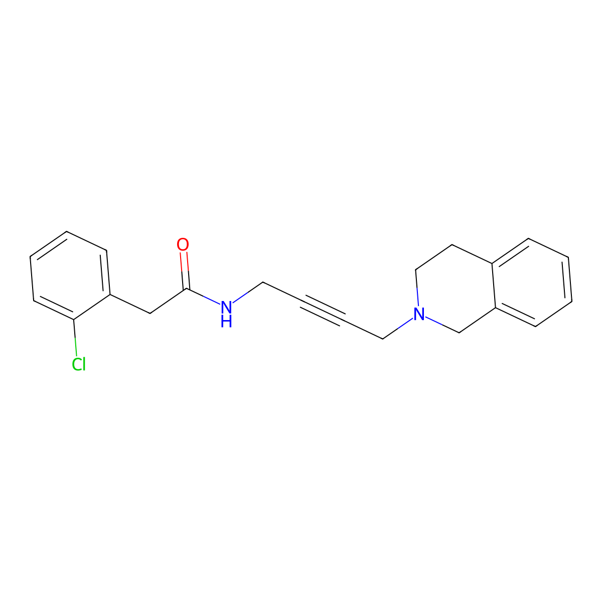 2-(2-chlorophenyl)-N-(4-(3,4-dihydroisoquinolin-2(1H)-yl)but-2-yn-1-yl)acetamide molecular structure, CAS 1351587-71-7