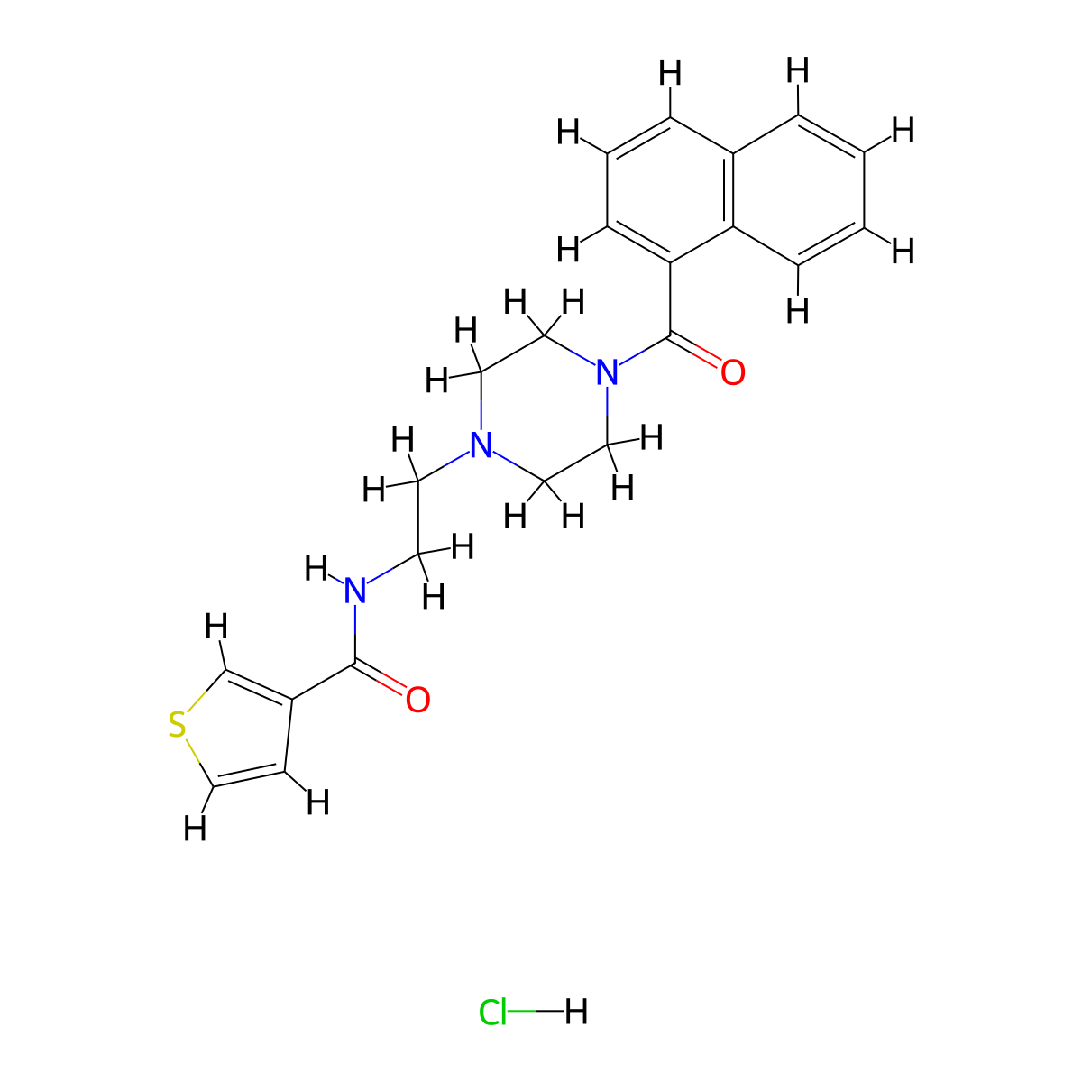 N-(2-(4-(1-naphthoyl)piperazin-1-yl)ethyl)thiophene-3-carboxamide hydrochloride molecular structure, CAS 1351587-81-9