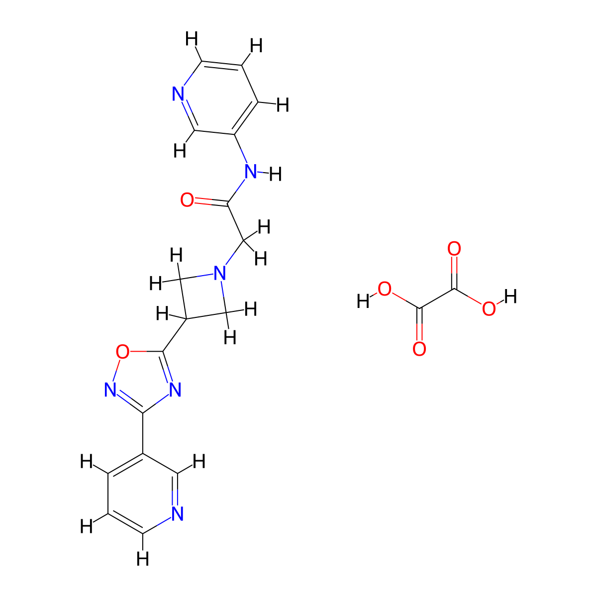 N-(pyridin-3-yl)-2-(3-(3-(pyridin-3-yl)-1,2,4-oxadiazol-5-yl)azetidin-1-yl)acetamide oxalate molecular structure, CAS 1351587-90-0