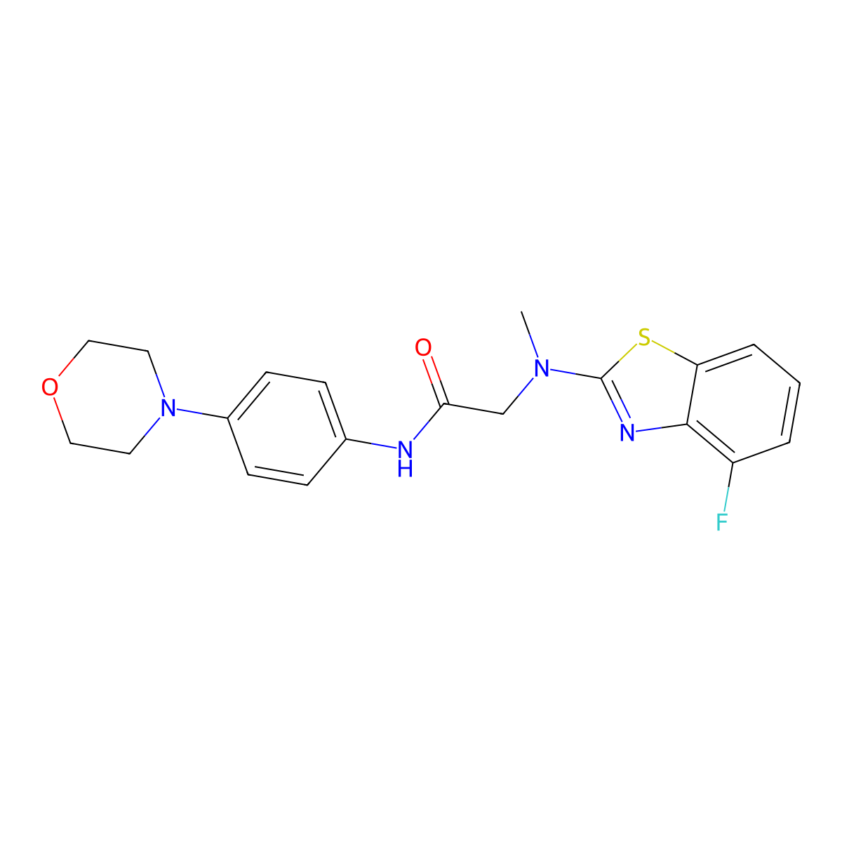 2-((4-fluorobenzo[d]thiazol-2-yl)(methyl)amino)-N-(4-morpholinophenyl)acetamide molecular structure, CAS 1351588-05-0