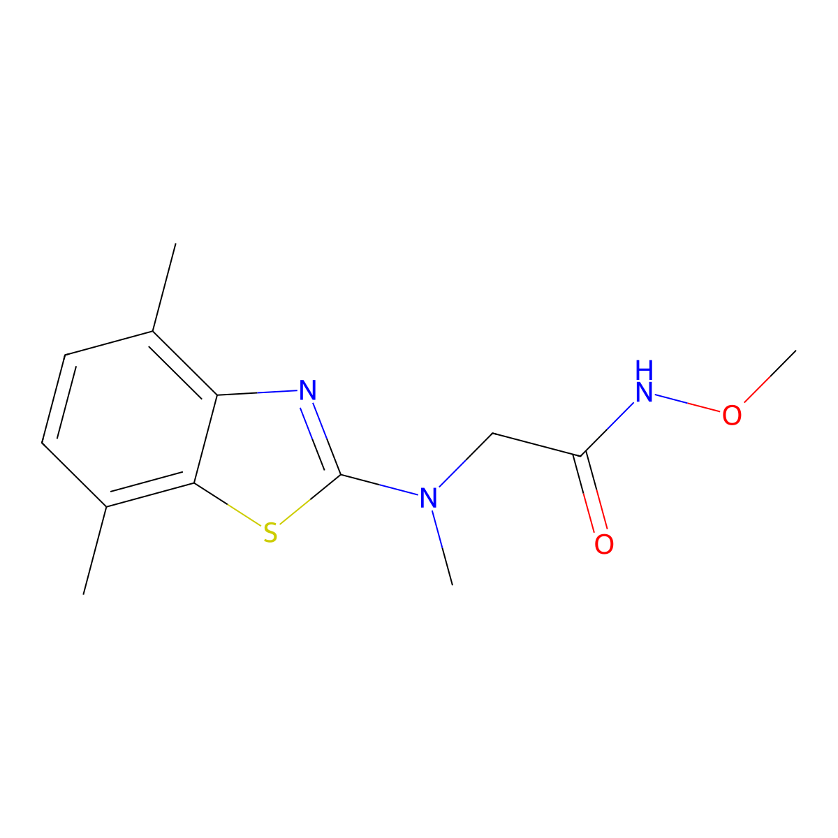 2-((4,7-dimethylbenzo[d]thiazol-2-yl)(methyl)amino)-N-methoxyacetamide molecular structure, CAS 1351588-14-1