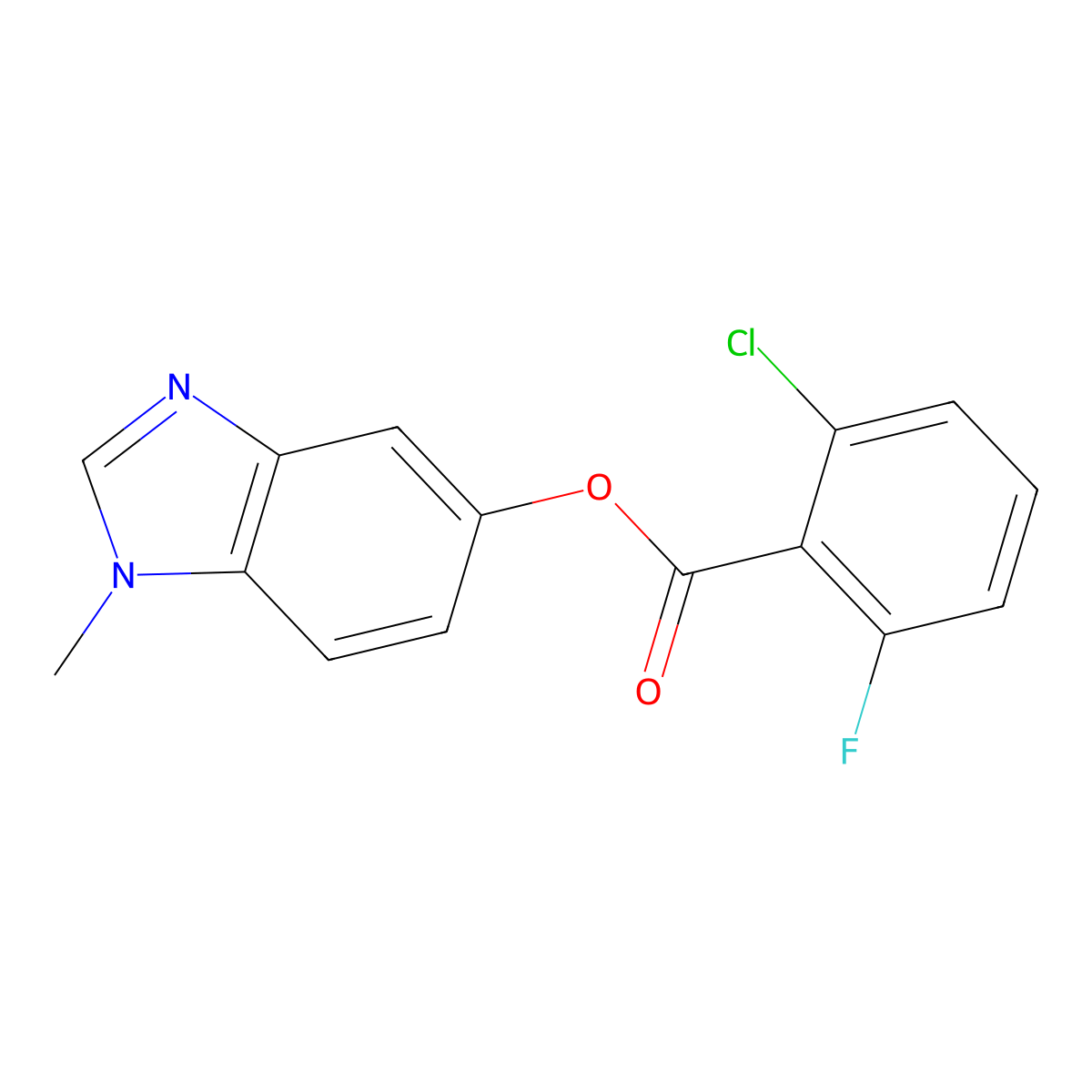 1-methyl-1H-benzo[d]imidazol-5-yl 2-chloro-6-fluorobenzoate molecular structure, CAS 1351588-21-0