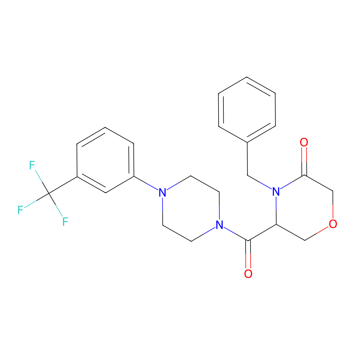 4-Benzyl-5-{4-[3-(trifluoromethyl)phenyl]piperazine-1-carbonyl}morpholin-3-one molecular structure, CAS 1351588-24-3
