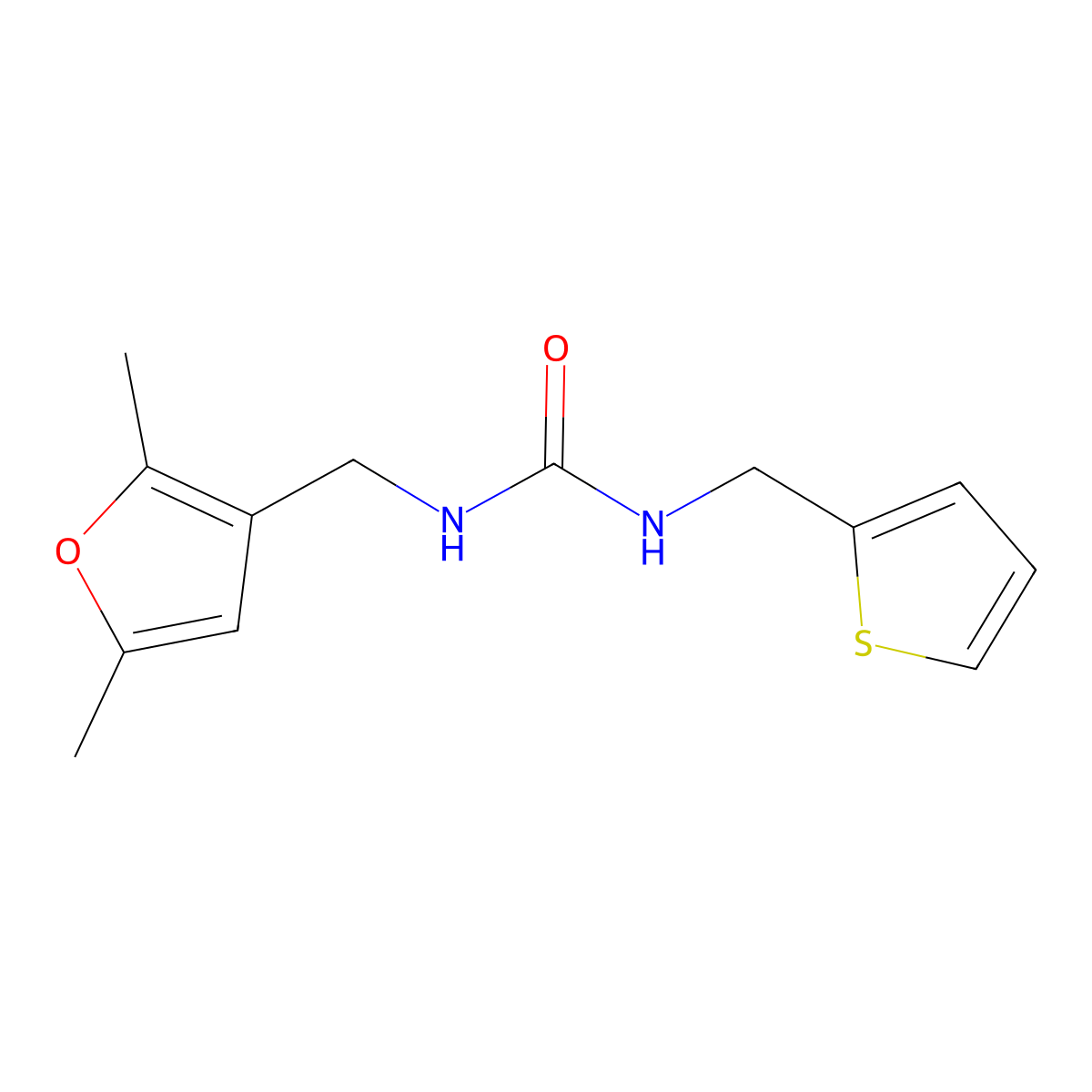 1-((2,5-Dimethylfuran-3-yl)methyl)-3-(thiophen-2-ylmethyl)urea molecular structure, CAS 1351588-33-4