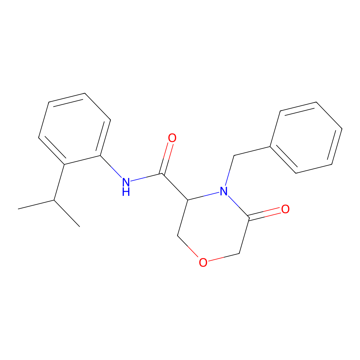4-benzyl-N-(2-isopropylphenyl)-5-oxomorpholine-3-carboxamide molecular structure, CAS 1351588-43-6