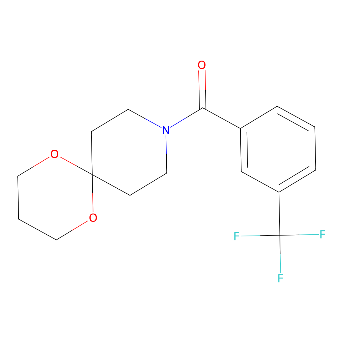 1,5-Dioxa-9-azaspiro[5.5]undecan-9-yl(3-(trifluoromethyl)phenyl)methanone molecular structure, CAS 1351588-45-8
