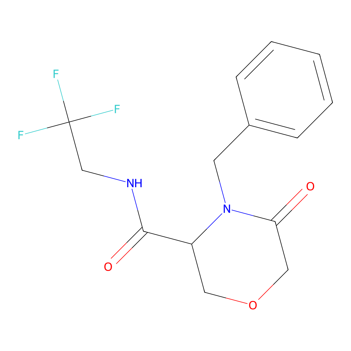 4-benzyl-5-oxo-N-(2,2,2-trifluoroethyl)morpholine-3-carboxamide molecular structure, CAS 1351588-48-1
