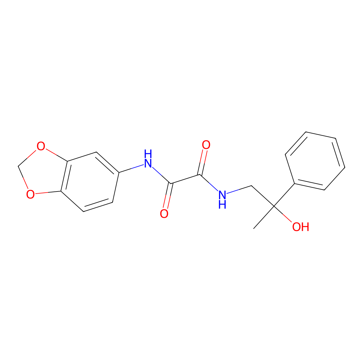 N1-(benzo[d][1,3]dioxol-5-yl)-N2-(2-hydroxy-2-phenylpropyl)oxalamide molecular structure, CAS 1351588-51-6