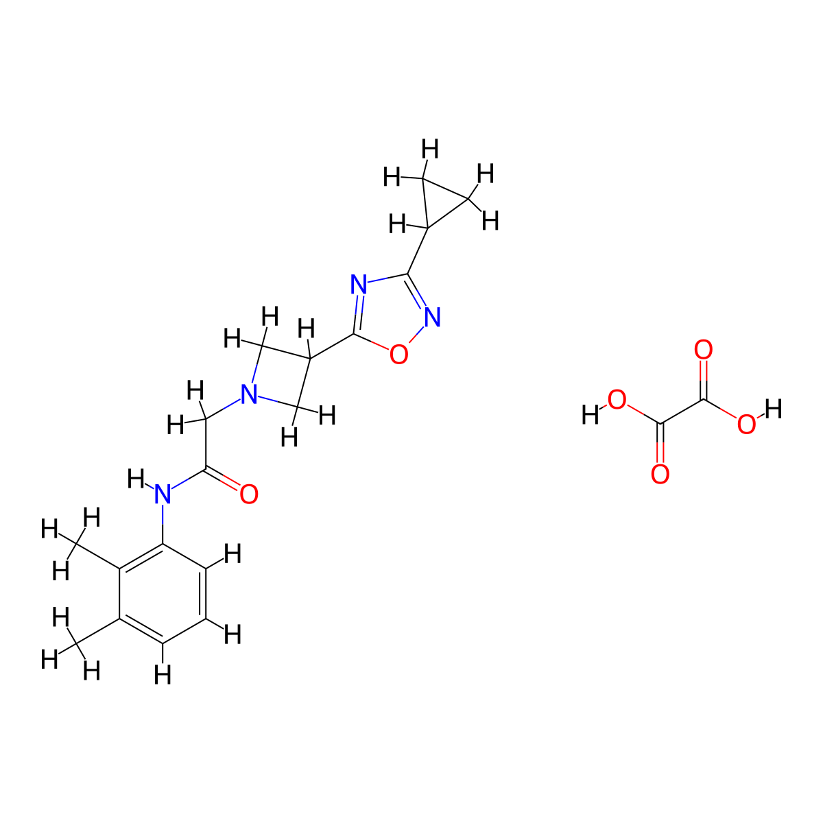 2-(3-(3-cyclopropyl-1,2,4-oxadiazol-5-yl)azetidin-1-yl)-N-(2,3-dimethylphenyl)acetamide oxalate molecular structure, CAS 1351588-72-1
