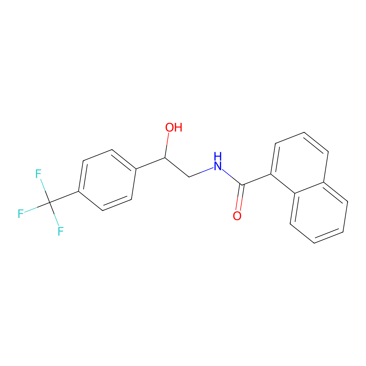 N-(2-hydroxy-2-(4-(trifluoromethyl)phenyl)ethyl)-1-naphthamide molecular structure, CAS 1351588-74-3