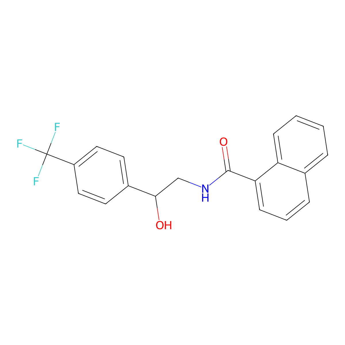 N-(2-hydroxy-2-(4-(trifluoromethyl)phenyl)ethyl)-1-naphthamide molecular structure, CAS 1351588-74-3