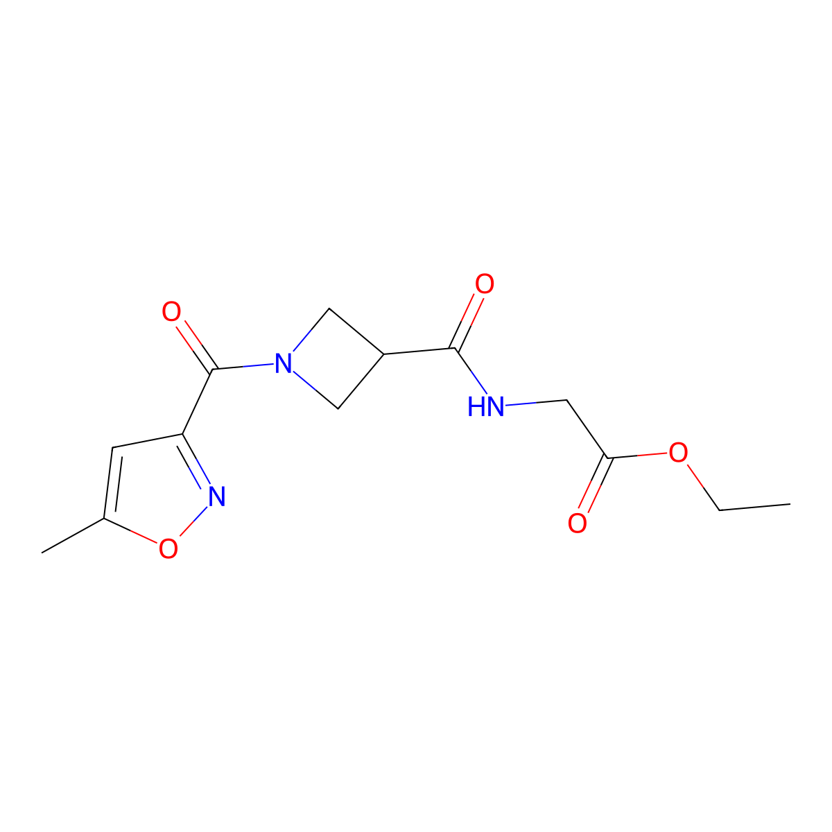 Ethyl 2-{[1-(5-methyl-1,2-oxazole-3-carbonyl)azetidin-3-yl]formamido}acetate molecular structure, CAS 1351588-97-0