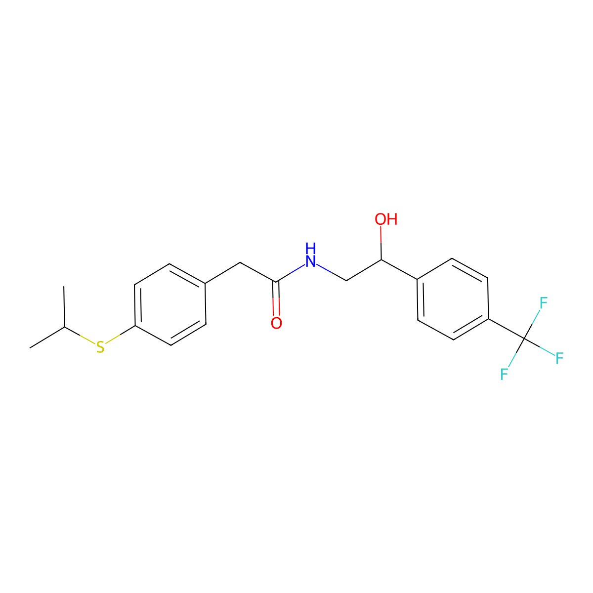 N-(2-hydroxy-2-(4-(trifluoromethyl)phenyl)ethyl)-2-(4-(isopropylthio)phenyl)acetamide molecular structure, CAS 1351588-98-1