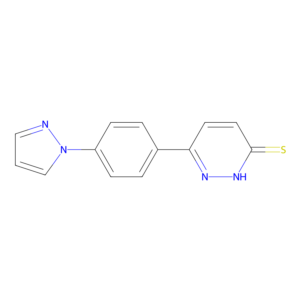 6-(4-(1H-pyrazol-1-yl)phenyl)pyridazine-3-thiol molecular structure, CAS 1351588-99-2
