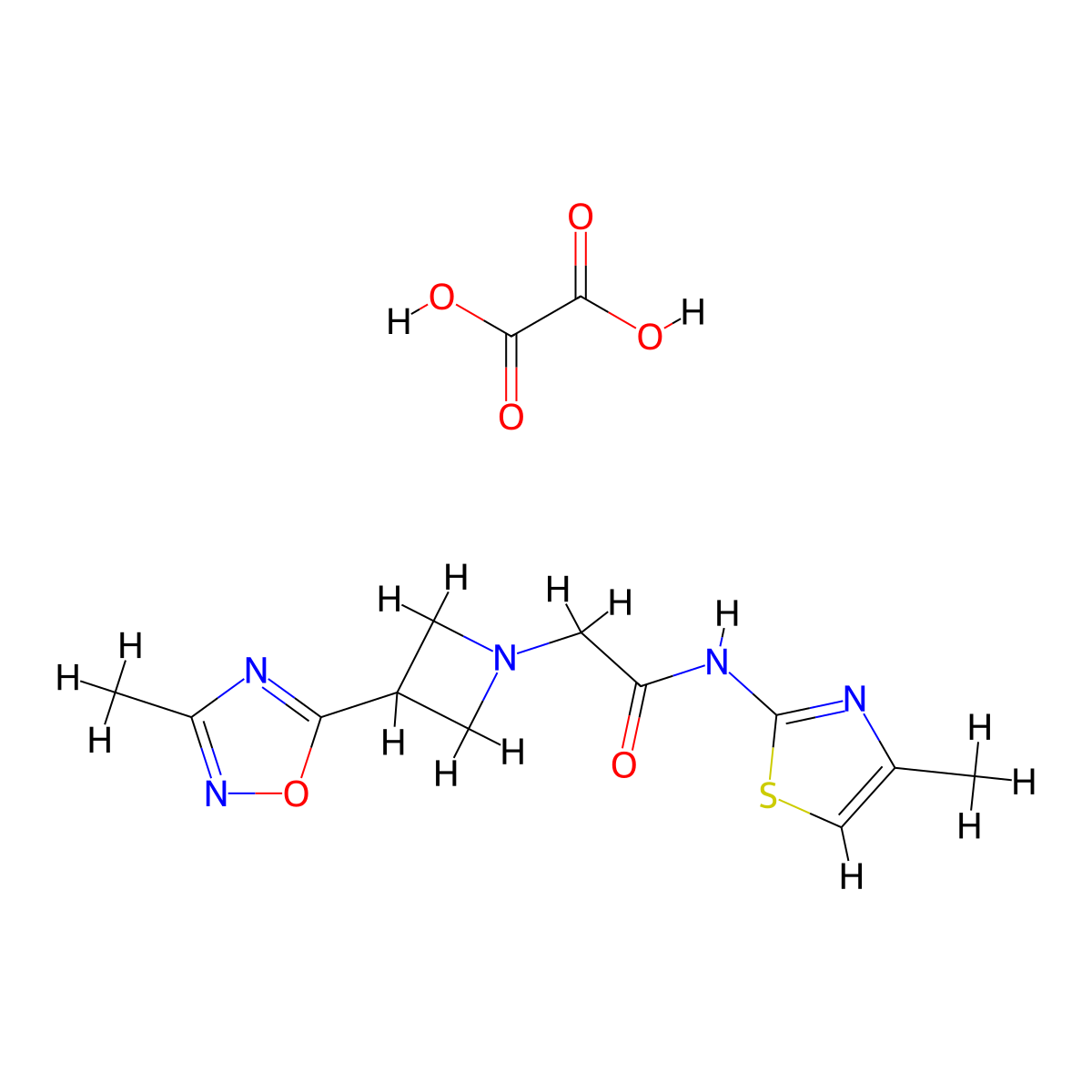 2-(3-(3-methyl-1,2,4-oxadiazol-5-yl)azetidin-1-yl)-N-(4-methylthiazol-2-yl)acetamide oxalate molecular structure, CAS 1351589-01-9