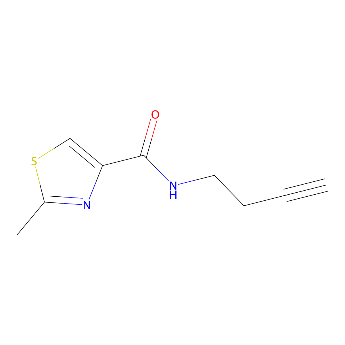 N-(but-3-yn-1-yl)-2-methylthiazole-4-carboxamide molecular structure, CAS 1351589-02-0