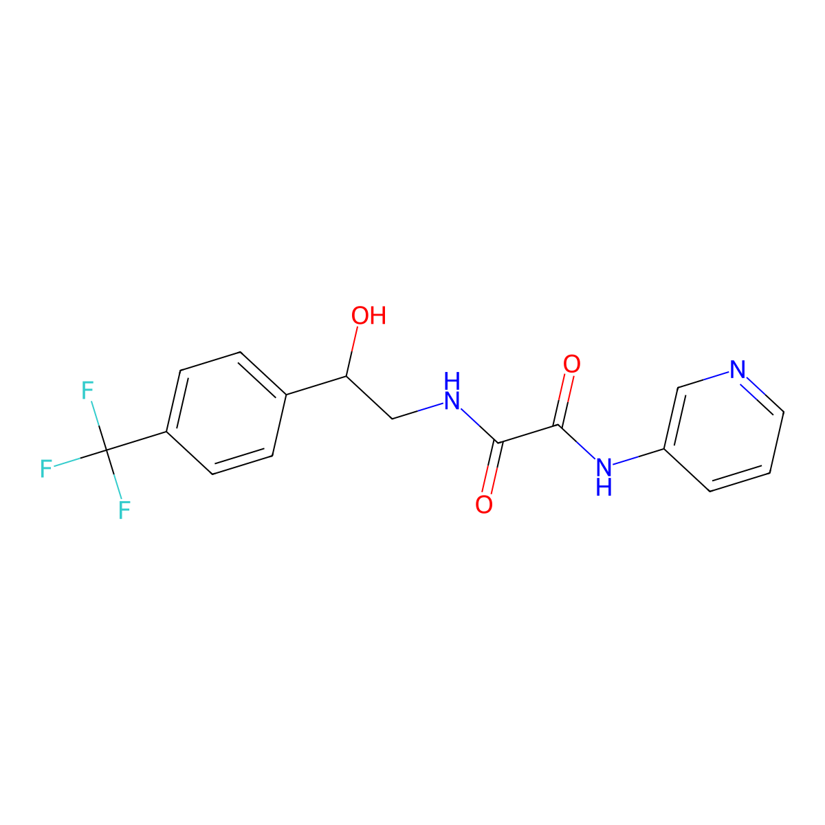 N1-(2-hydroxy-2-(4-(trifluoromethyl)phenyl)ethyl)-N2-(pyridin-3-yl)oxalamide molecular structure, CAS 1351589-15-5
