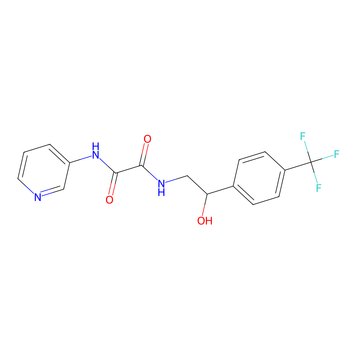 N1-(2-hydroxy-2-(4-(trifluoromethyl)phenyl)ethyl)-N2-(pyridin-3-yl)oxalamide molecular structure, CAS 1351589-15-5