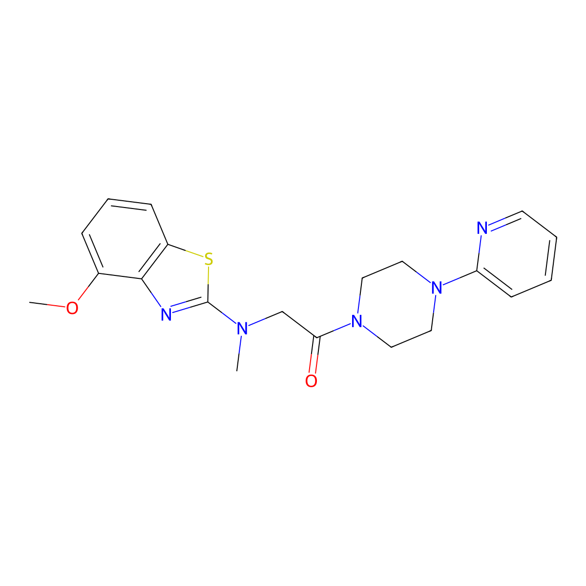 2-((4-Methoxybenzo[d]thiazol-2-yl)(methyl)amino)-1-(4-(pyridin-2-yl)piperazin-1-yl)ethanone molecular structure, CAS 1351589-17-7