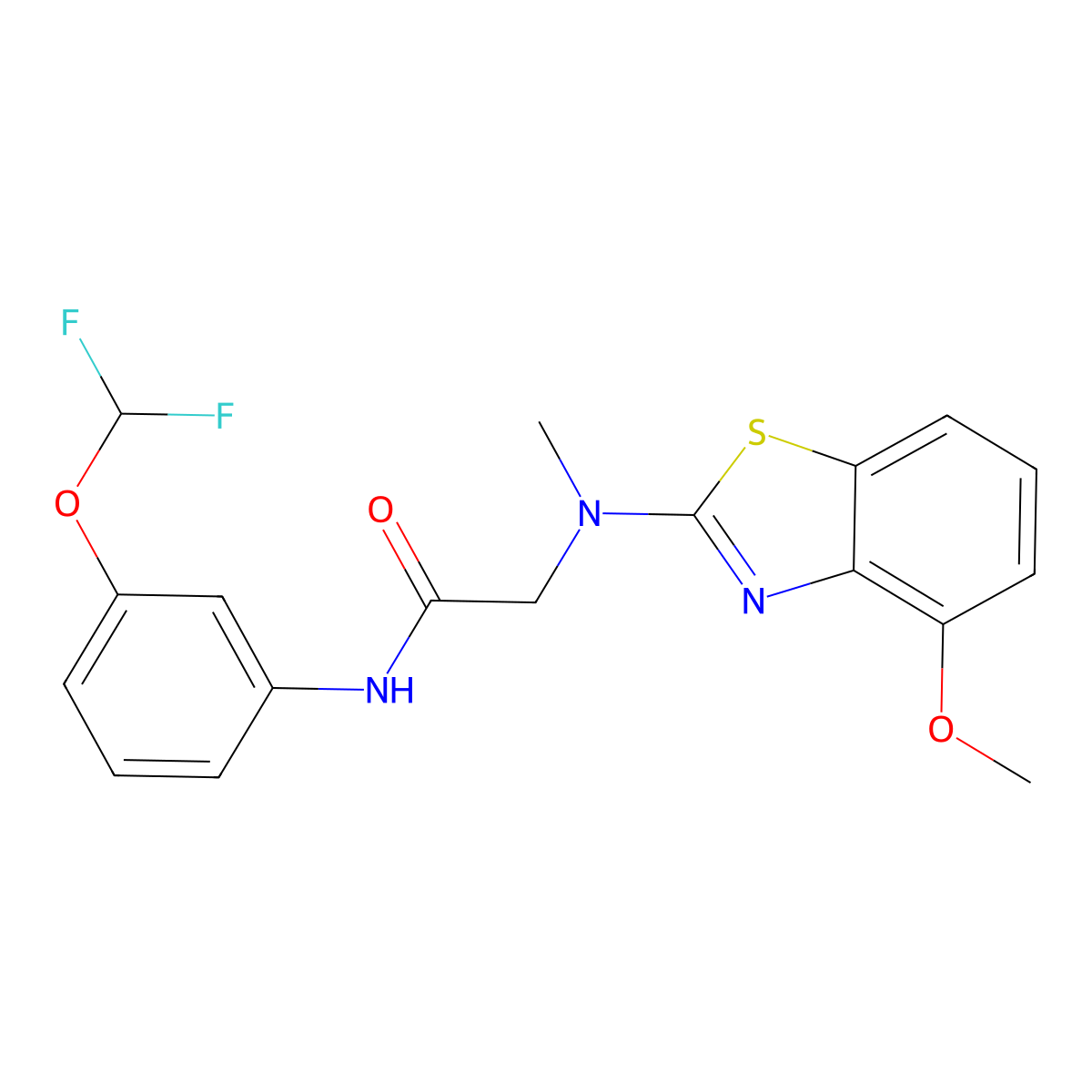 N-(3-(difluoromethoxy)phenyl)-2-((4-methoxybenzo[d]thiazol-2-yl)(methyl)amino)acetamide molecular structure, CAS 1351589-27-9