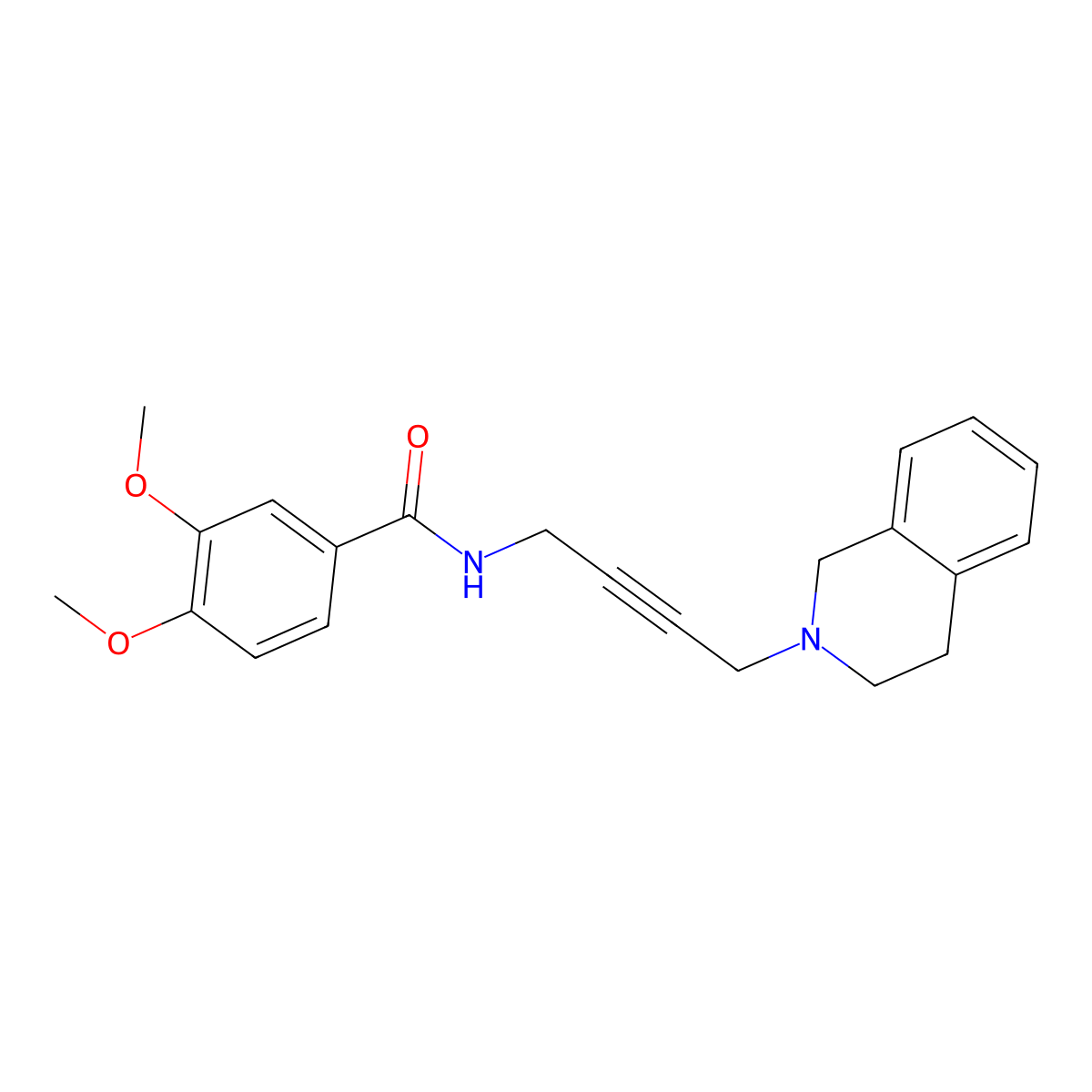 N-(4-(3,4-dihydroisoquinolin-2(1H)-yl)but-2-yn-1-yl)-3,4-dimethoxybenzamide molecular structure, CAS 1351589-31-5