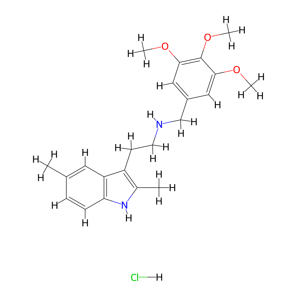 2-(2,5-dimethyl-1H-indol-3-yl)-N-(3,4,5-trimethoxybenzyl)ethanamine hydrochloride molecular structure, CAS 1351589-46-2