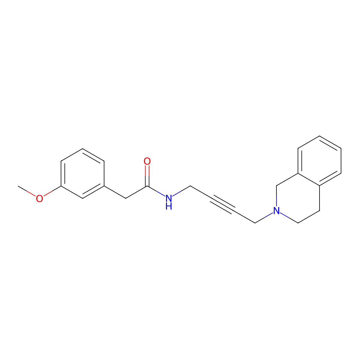 N-(4-(3,4-dihydroisoquinolin-2(1H)-yl)but-2-yn-1-yl)-2-(3-methoxyphenyl)acetamide molecular structure, CAS 1351589-53-1